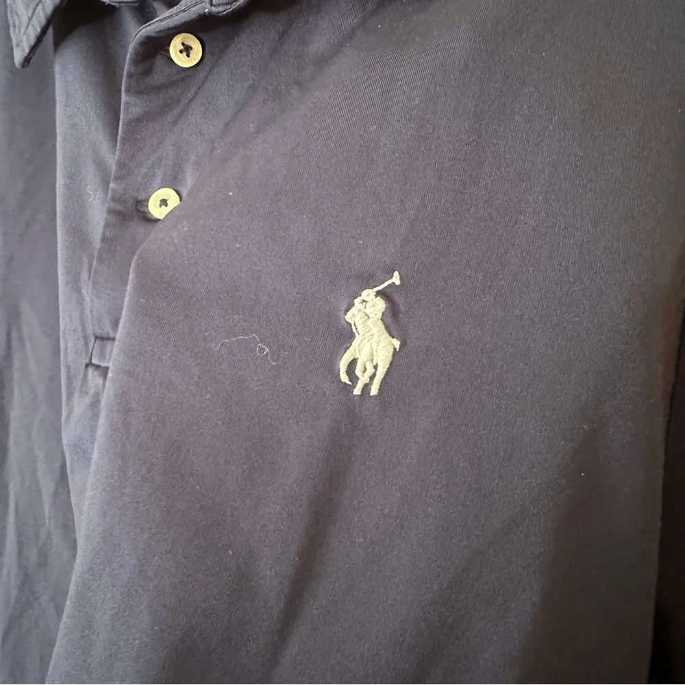Polo by Ralph Lauren Men's Navy Blue Shirt Large